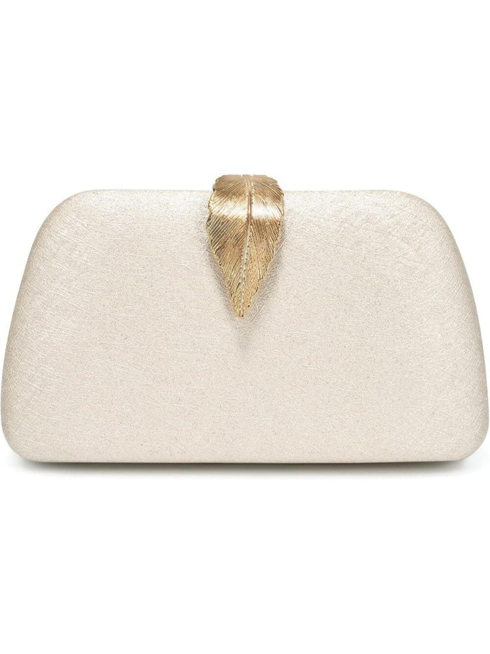 Women's Pearl White Pu Satin Clutch Purse For Wedding With Chain Evening Bag